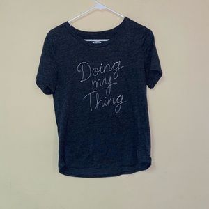 Old Navy Gray Stitched EveryWear Graphic Tee
